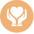 hands holding heart icon